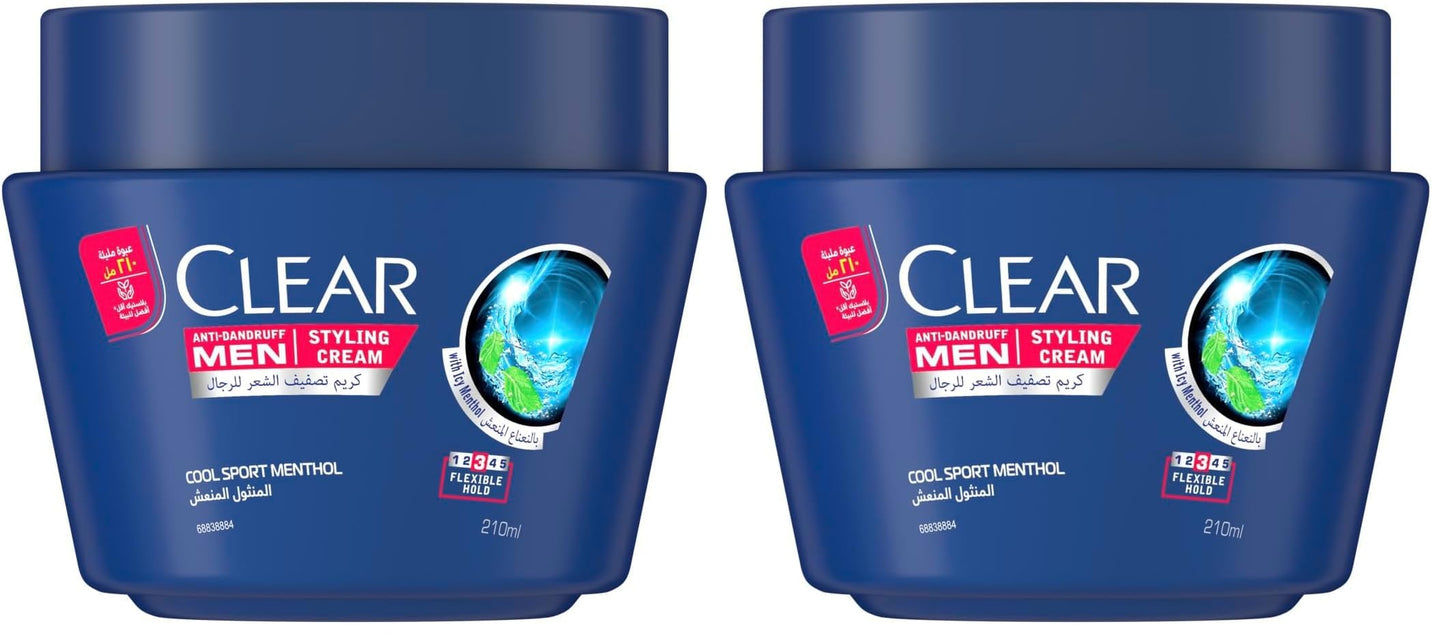 CLEAR Men's Styling Cream Cool Sport 210ML (Pack of 2)