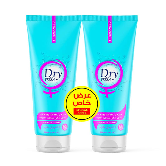 Dry Fresh Intimate Wash Gel - Chamomile and Flowers - 200 ml, 2 packs, special offer