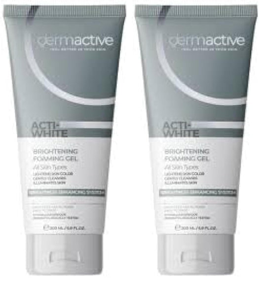 Dermactive ACTI-WHITE BRIGHTENING FOAMING GEL 200ML / 6.9 FL.OZ (Pack of 2)
