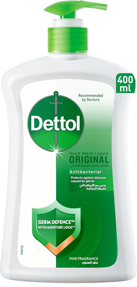 Dettol original handwash liquid soap pump for effective germ protection & personal hygiene (protects against 100 illness causing germs) 400ml 25% OFF