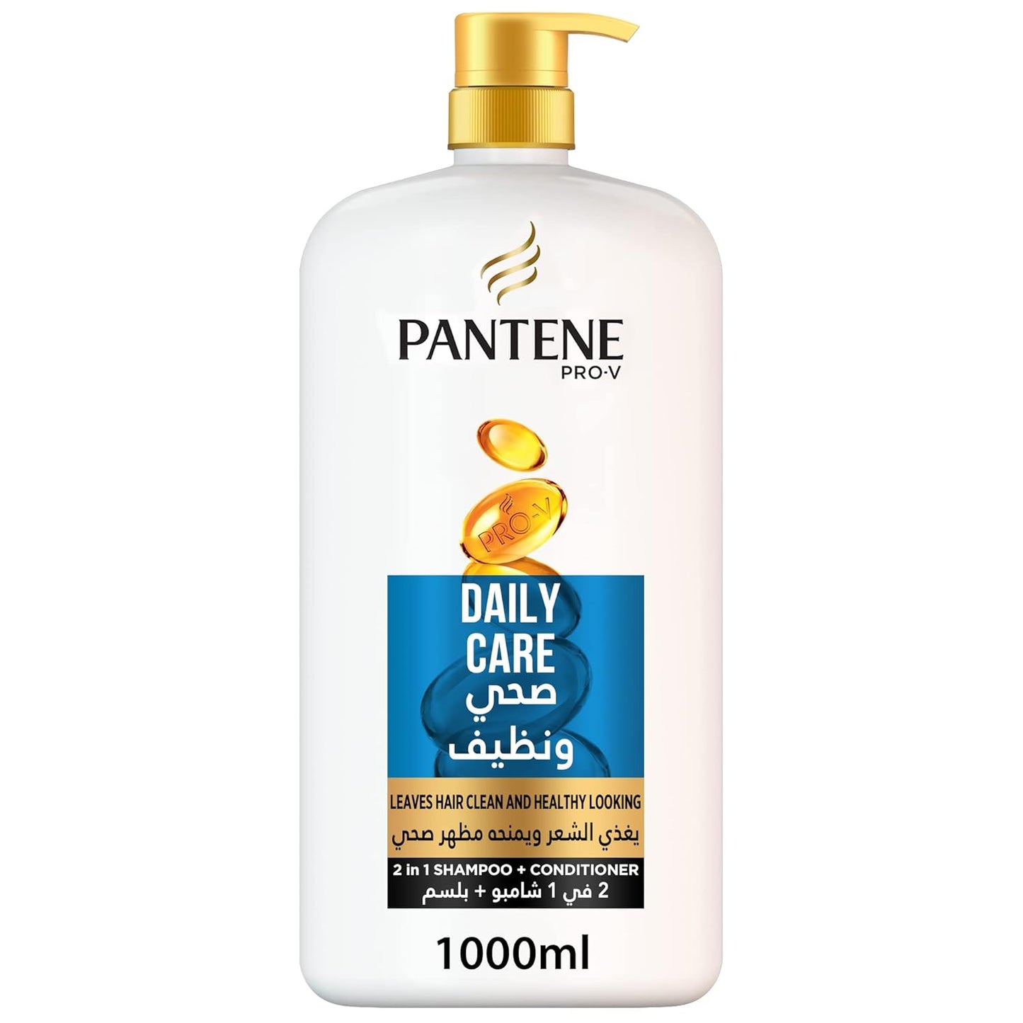 Pantene pro-v daily care shampoo for clean healthy-looking hair, 1000 ml