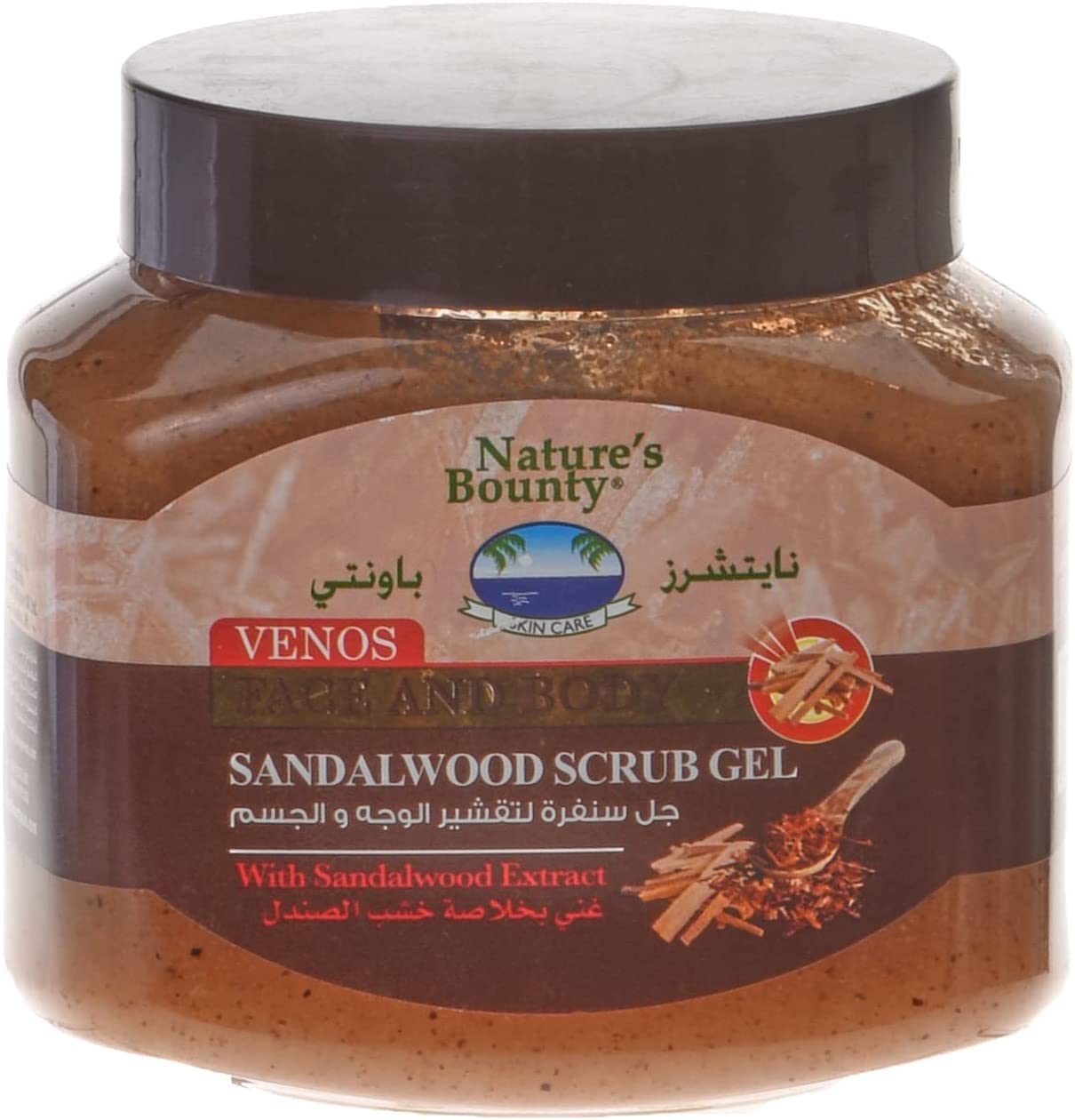 Nature's Bounty Venos Face and Body Sandal Wood Scrub Gel, 300 ml