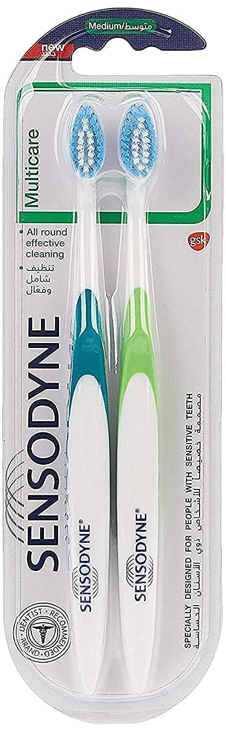 Sensodyne Multicare Toothbrush 1+1 For Sensitive Teeth, Multi Color