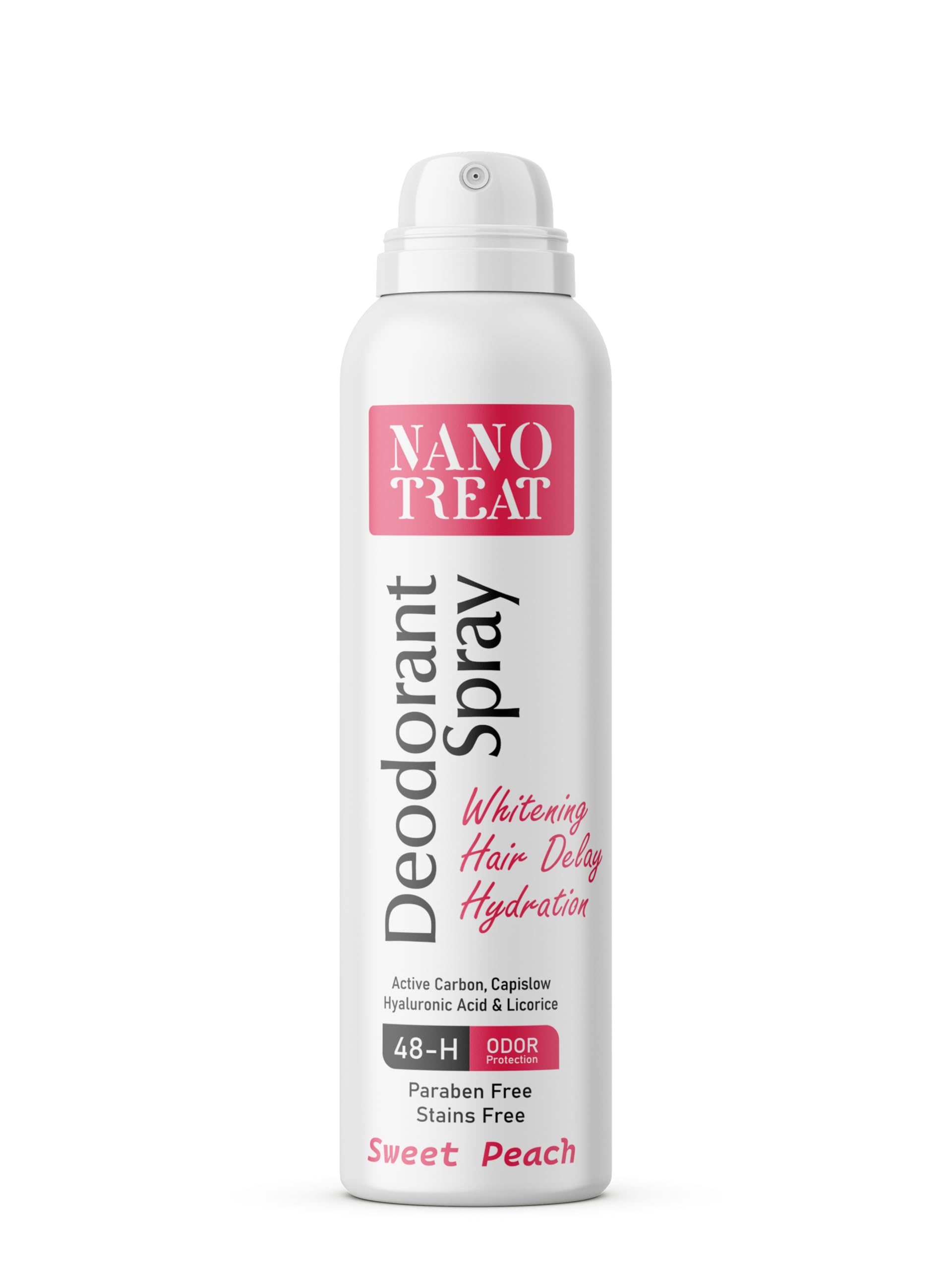 Nanotreat Nano Treat Deodorant Spray Hair Delay Hydration 150ml Sweet Peach