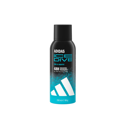 adidas Ice Dive Deodorant Spray for Men, Up to 48 Hours Perfume, Vegan Formula and Alcohol Free, 150 ml