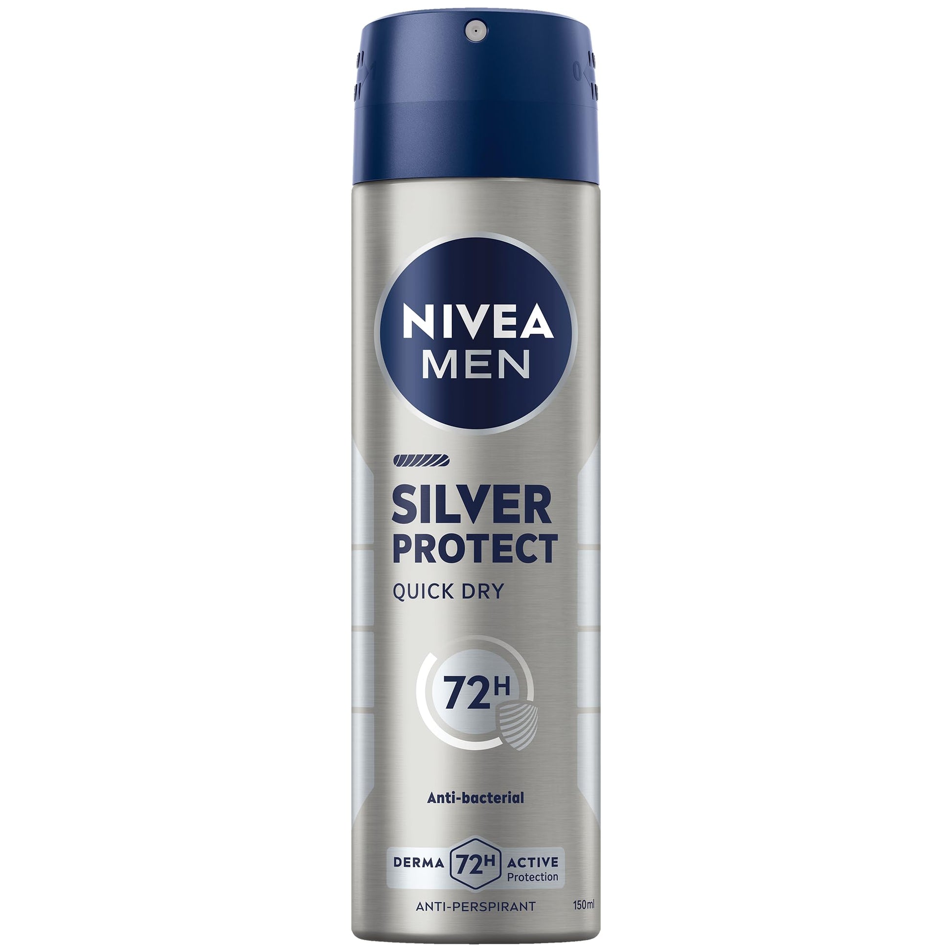 NIVEA MEN Antiperspirant Spray for Men, Silver Protect Antibacterial Protection, 150ml