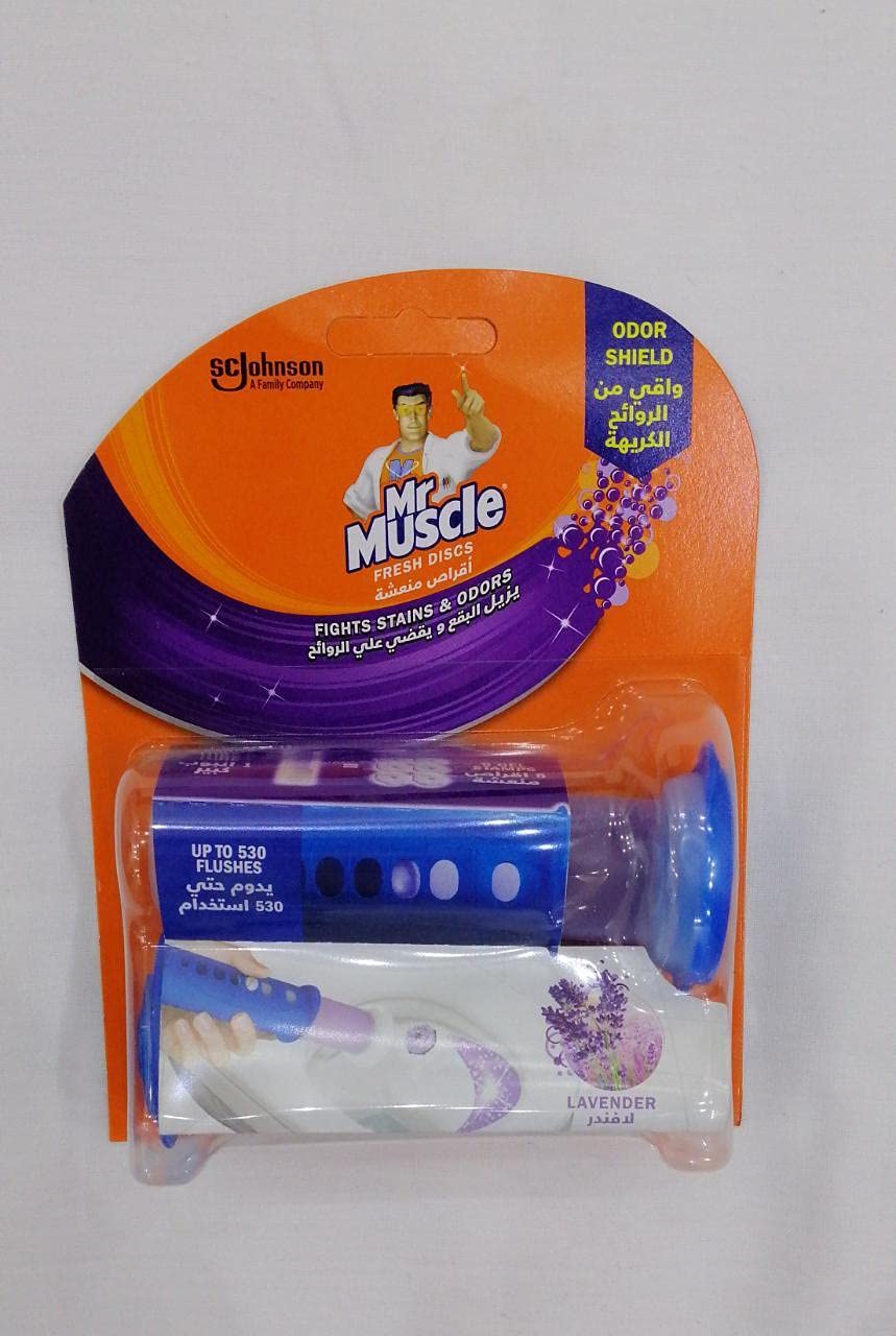 Mr Muscle Fights Stains And Odour Shield Fresh Discs 38 G Lavender - Up To 350 Flushes
