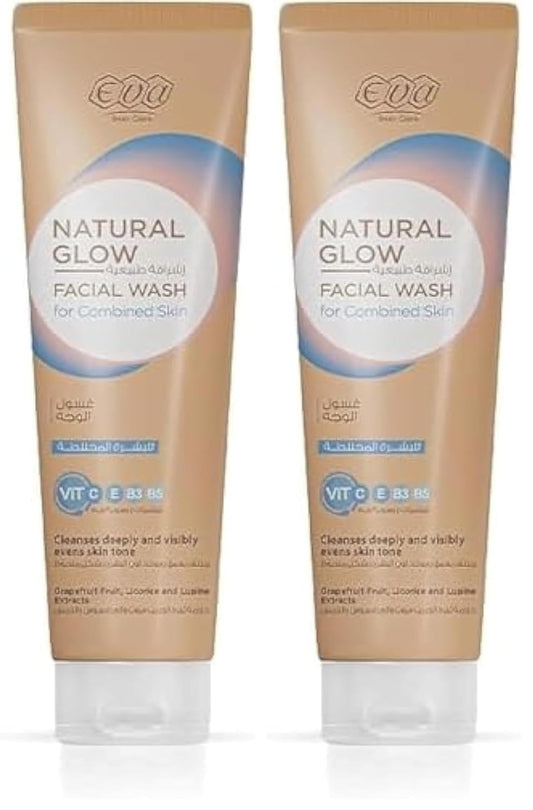 Eva Skin Care Natural Glow Facial Wash for Combined Skin 100 ml (Pack of 2)