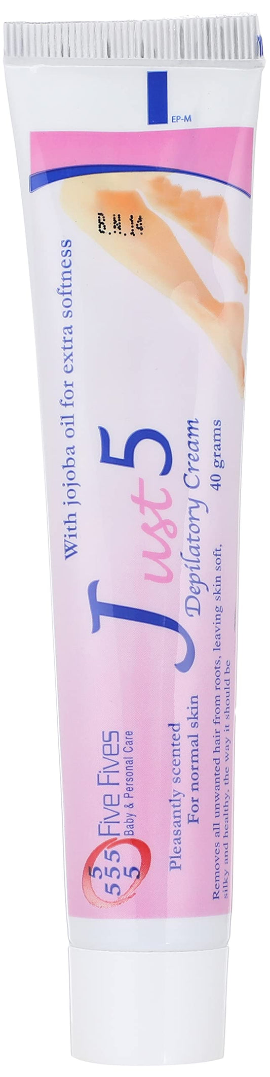 Five Fives Just 5 Depilatory Cream with Jojoba Oil for Normal Skin - 40 gm