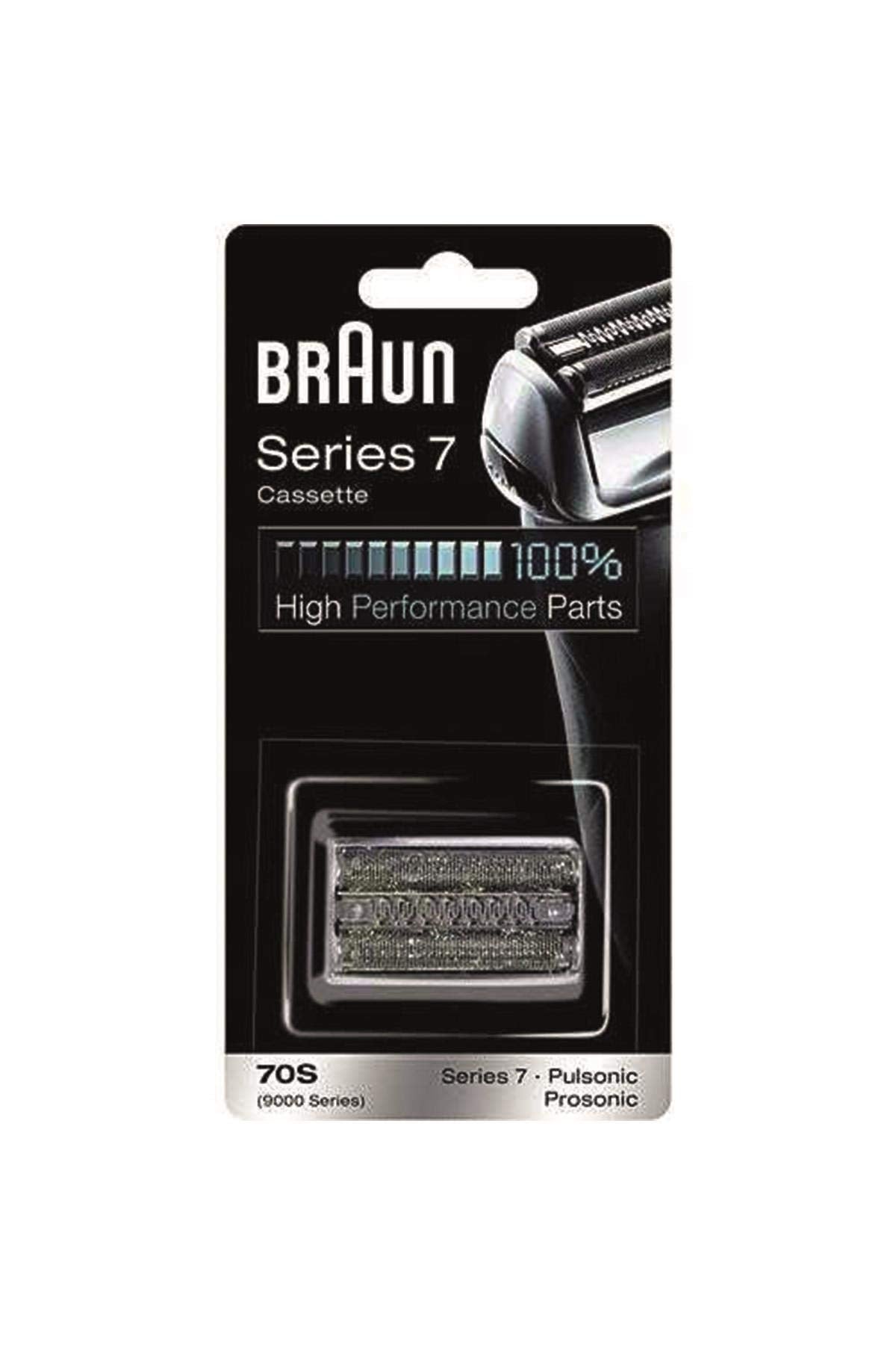 Braun Series 7 Pulsonic Electric Shaver Replacement Foil & Cutter Cassette – Silver, Compatible with Series 7, Pulsonic, Series 9000, Prosonic, and Active Power Shavers – 70S
