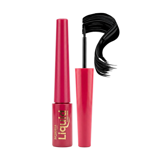 Monaya N008 Liquid Eyeliner, Stay All Day Makeup with Fine Brush Tip Lasting Satin Finish, Smudge-Proof & Transfer-Resistant(N101#)