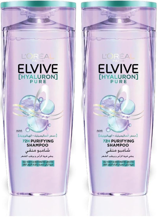 L’Oréal Paris Elvive Hyaluron Pure Purifying Shampoo for Oily Hair 200ML (Pack of 2)