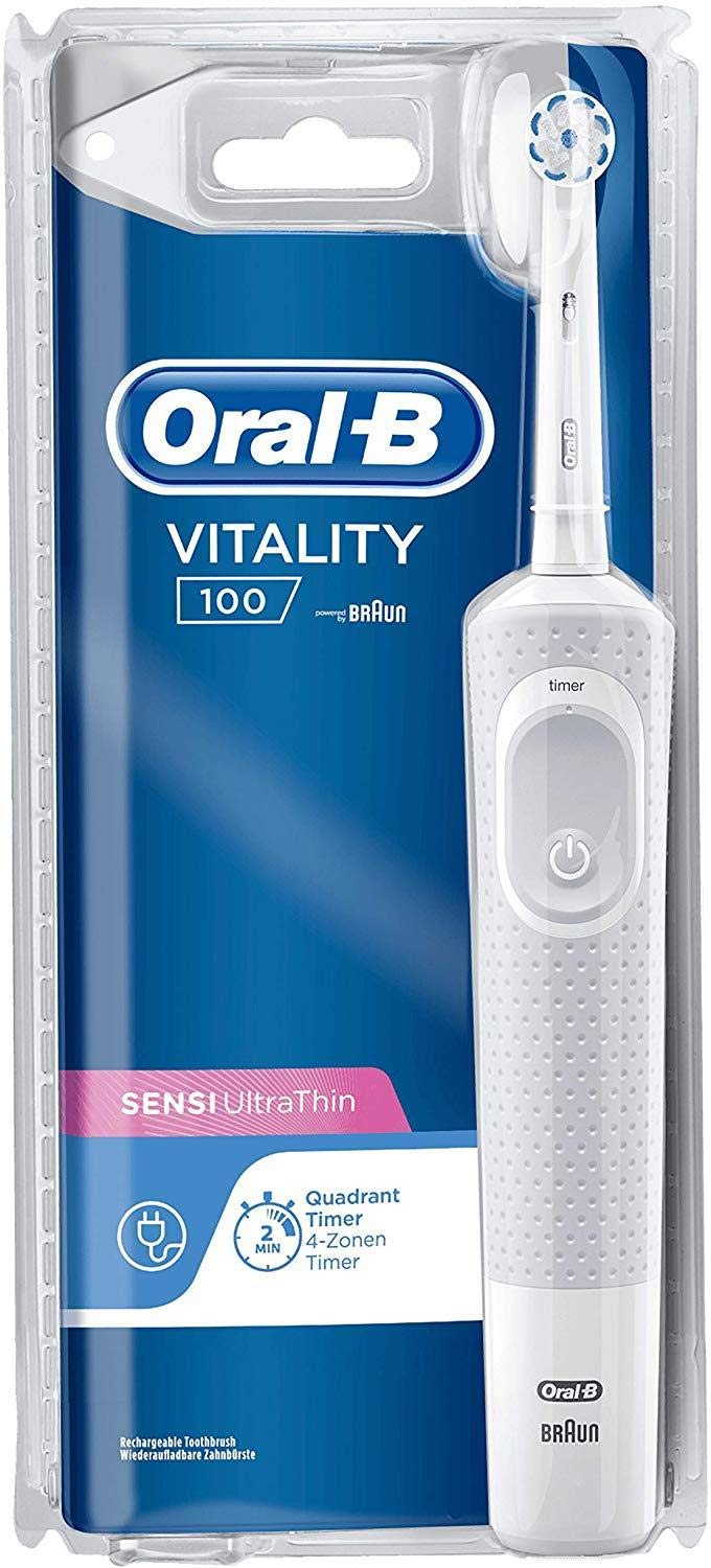 Oral-B Vitality 100 Sensi UltraThin Electric Power Rechargeable Toothbrush Powered by Braun