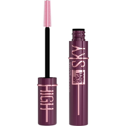 Maybelline New York Mascara Lash Sensational Sky High Volumizing and Thickening Eyelash Lengthening. Flake Free Formula, Mascara Burgundy Haze