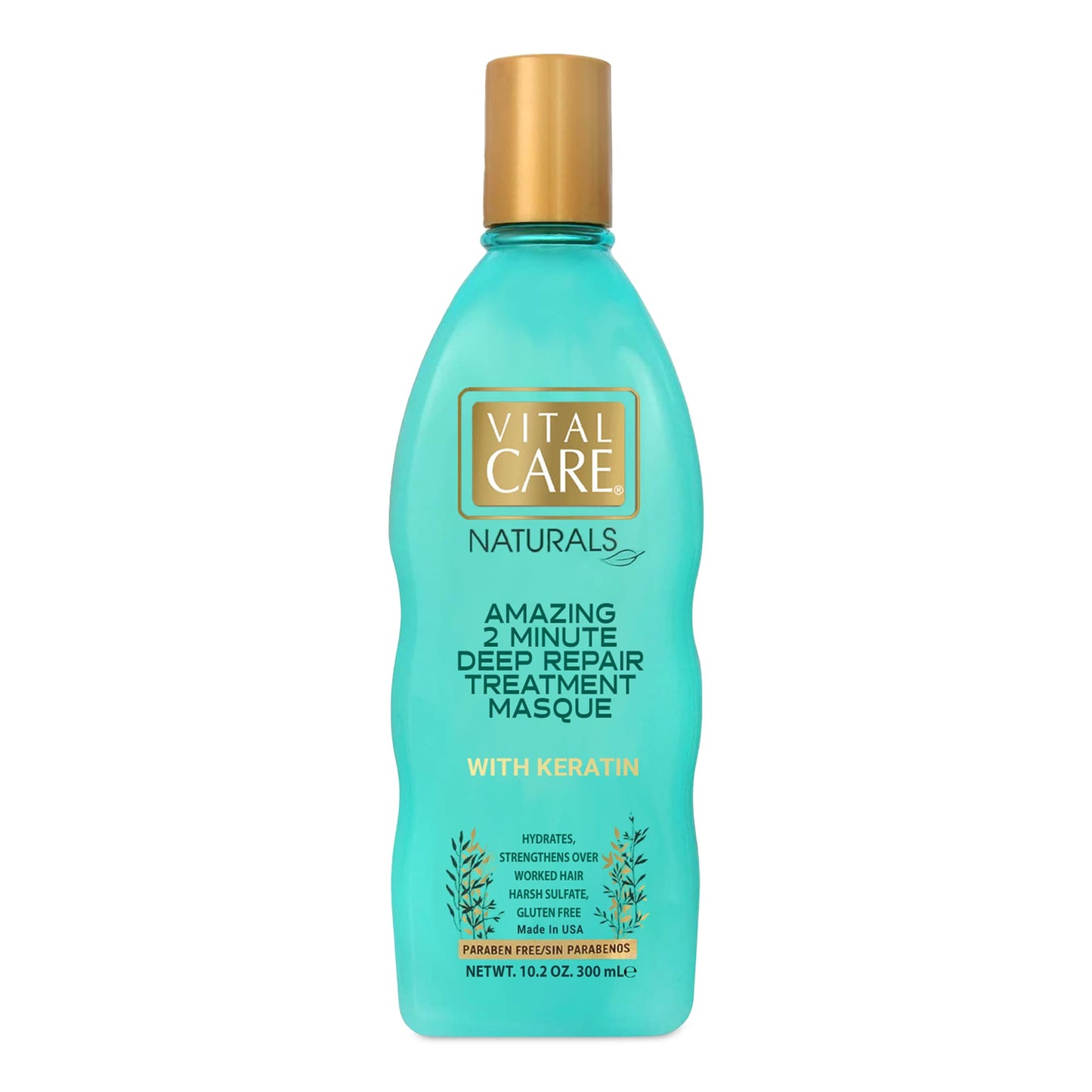 Vital Keratin 2-Minute Repair Hair Masque - Gentle Keratin Complex Hair Mask Treatment is Non-Stripping for Daily Use, Hydrating & Repairing - Abyssinian, Avocado & Sunflower Seed Oil