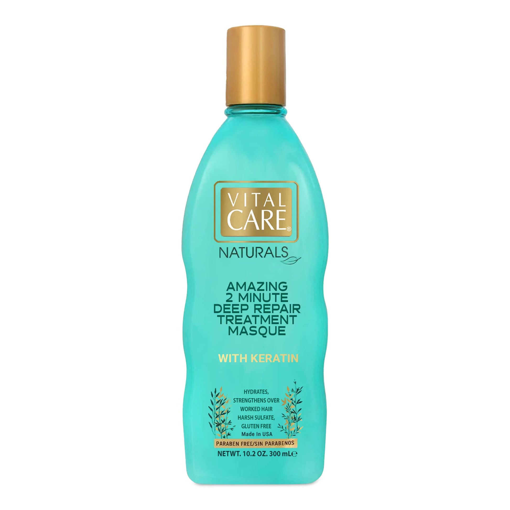 Vital Keratin 2-Minute Repair Hair Masque - Gentle Keratin Complex Hair Mask Treatment is Non-Stripping for Daily Use, Hydrating & Repairing - Abyssinian, Avocado & Sunflower Seed Oil