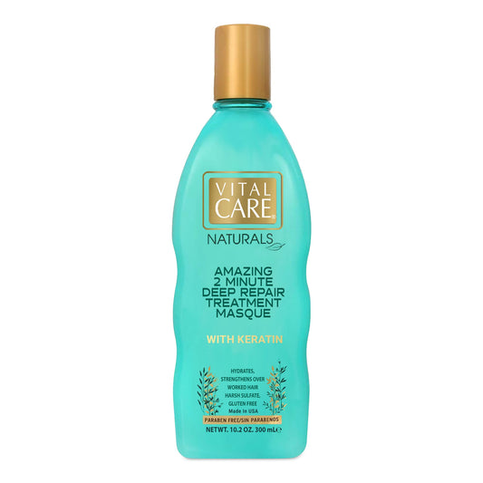 Vital Keratin 2-Minute Repair Hair Masque - Gentle Keratin Complex Hair Mask Treatment is Non-Stripping for Daily Use, Hydrating & Repairing - Abyssinian, Avocado & Sunflower Seed Oil