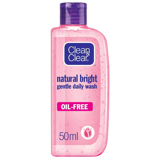 Clean & Clear Daily Facial Wash, Natural Bright, 50ml