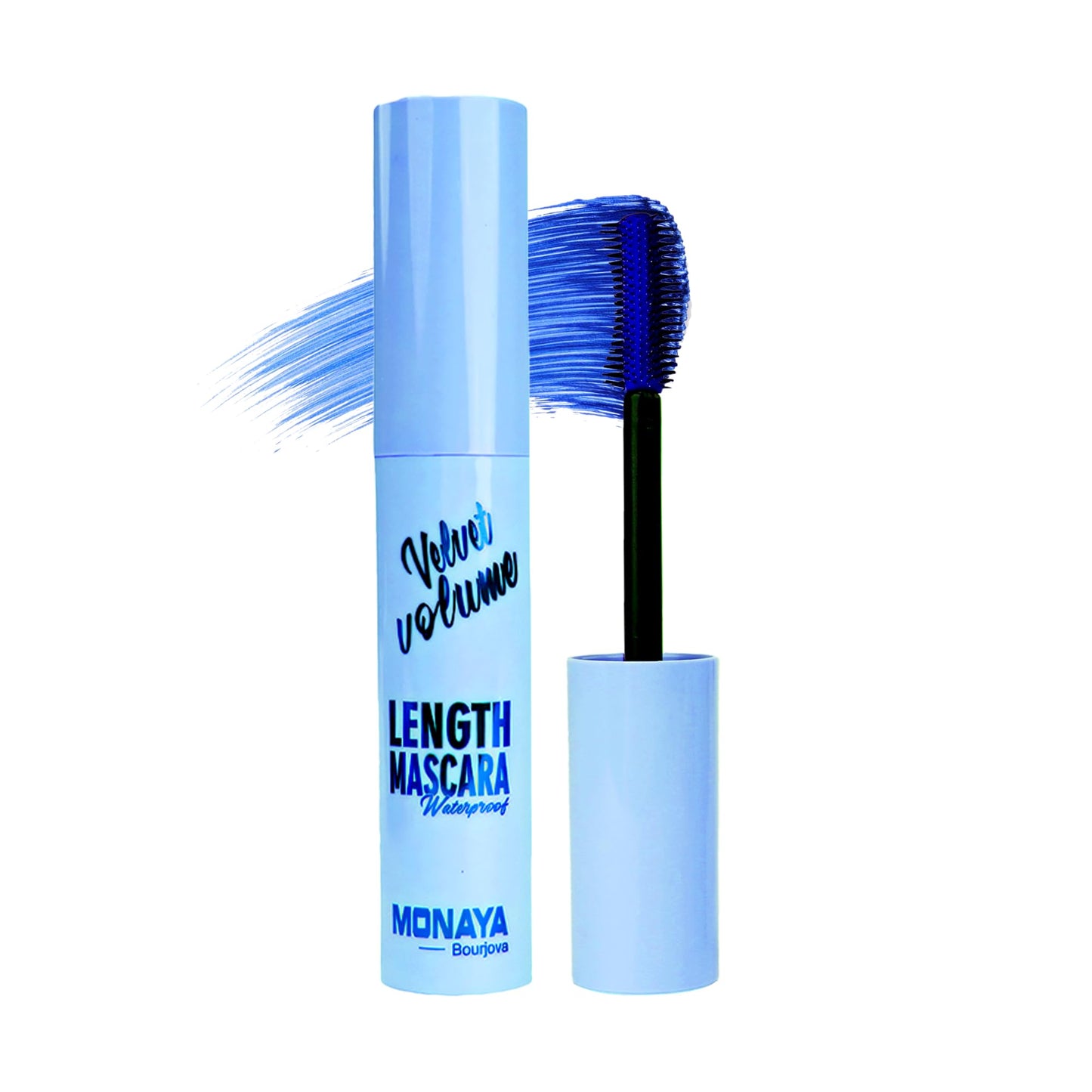 Monaya M016 Velvet Mascara – Blue Color, Soft Velvet Finish, Volumizing & Defining Lashes, Long-Lasting, Vegan & Cruelty-Free