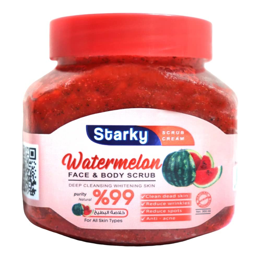 Starky scrub cream face & body scrub deep cleansing whitening skin with watermelon for all skin types-300ml