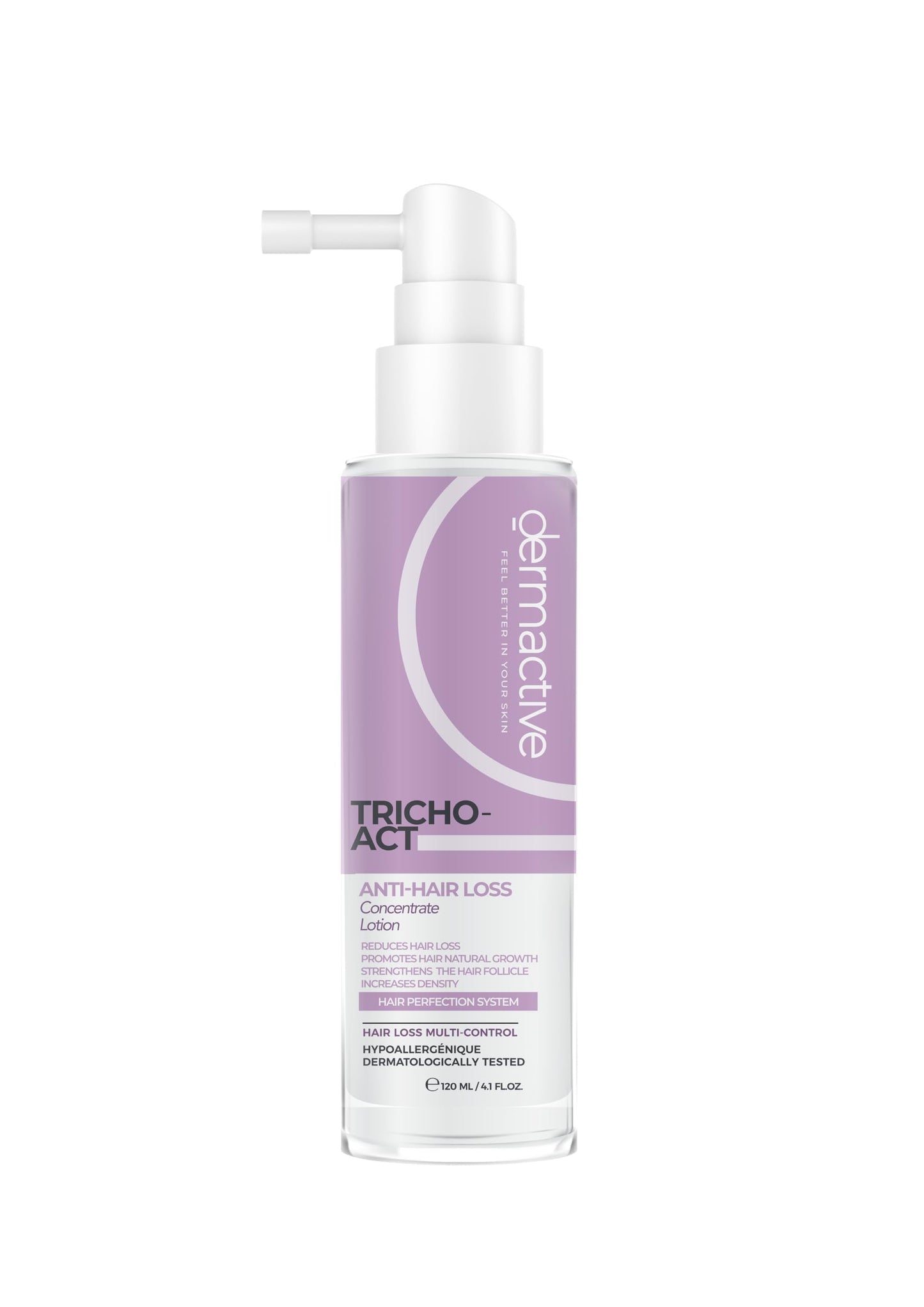 DERMACTIVE Tricho-Act Anti-Hair Loss Concentrate Lotion – 120ml Advanced Follicle Therapy, Strengthens Roots, Stimulates Growth, Reduces Hair Fall, Fragrance-Free, Leave-In No-Rinse Formula