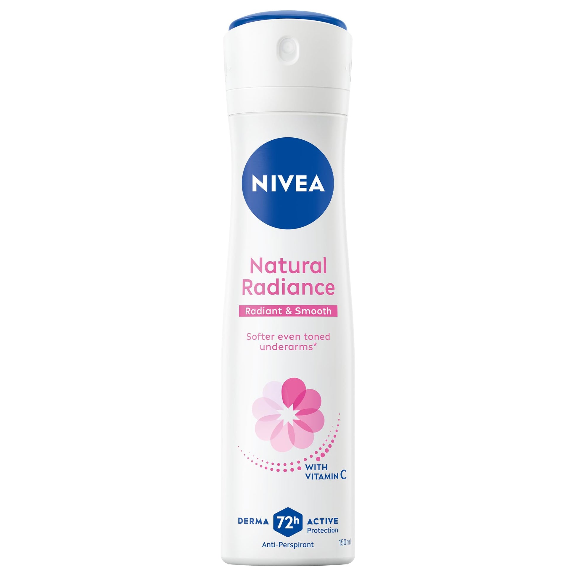 NIVEA Natural Radiance, Radiant & Smooth, Vitamin C Collagen Booster 72h Antiperspirant for Women, Spray 150ml