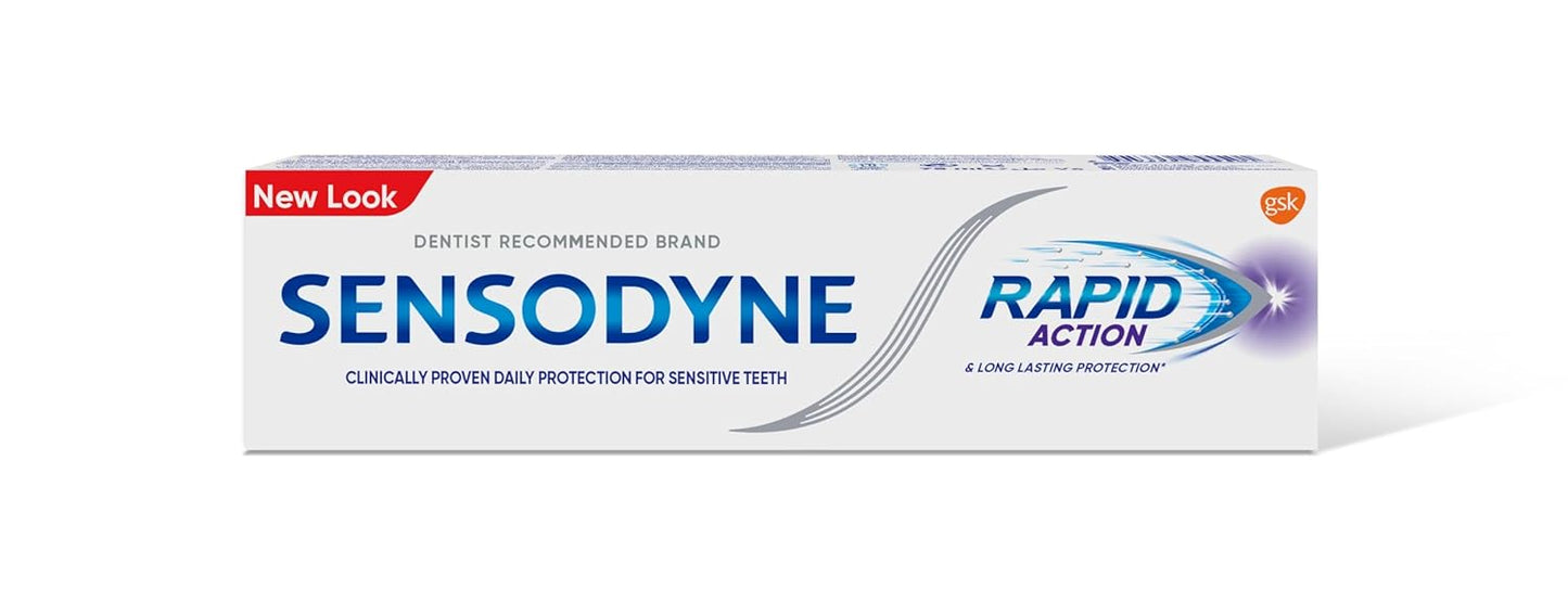 Sensodyne Toothpaste for Sensitive Teeth, Rapid Action for Fast Relief, 75 ml