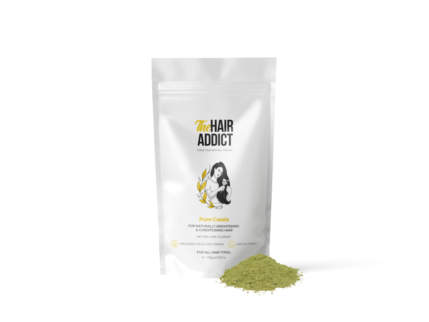 The Hair Addict Pure Cassia 100gm | Nourishing & Natural Hair Colorant | Naturally Brightening & Conditioning Hair