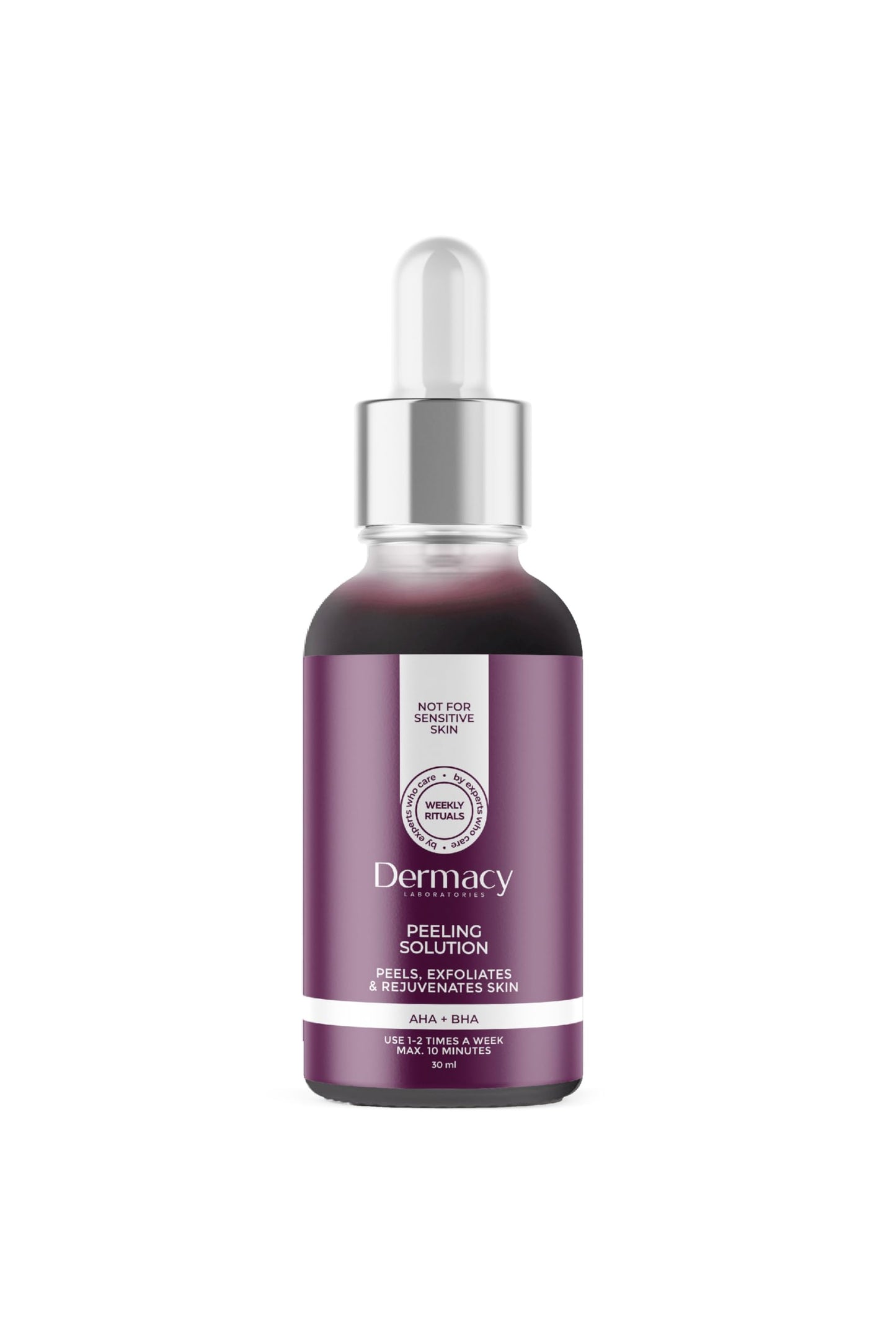 Dermacy Labs Peeling Solution AHA + BHA 30 mL | Exfoliating & Rejuvenating | Deep Skin Renewal for Smooth, Radiant Complexion | Paraben-Free, Vegan, Cruelty-Free, Dermatologist Tested