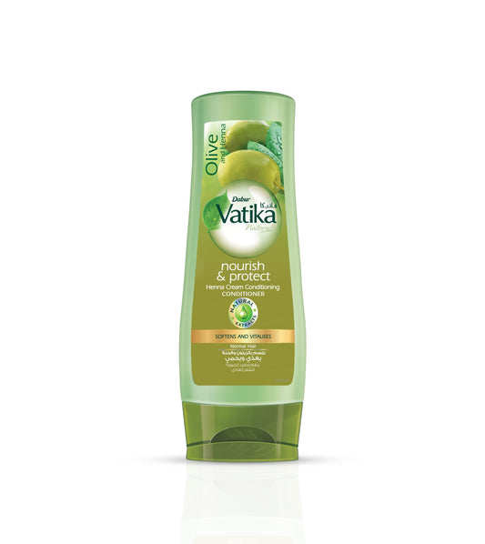 Vatika Naturals Nourish and Protect Conditioner (360mL) | Natural Extract of Olive and Henna | Hair Conditioning Cream | Promotes Softens and Revitalizes Hair