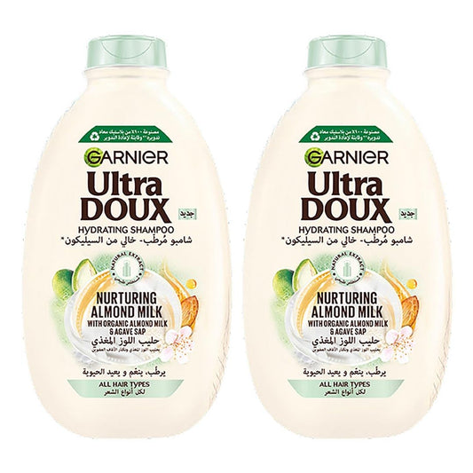 Garnier Ultra Doux Almond Milk Shampoo, 2 X 400 ml - Pack of 1