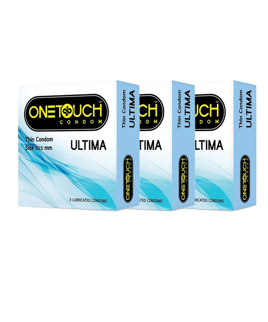 OneTouch One Touch Ultima Ultra Thin Sensitive Condoms for More Pleasure Pack of 3 Each Pack of 3