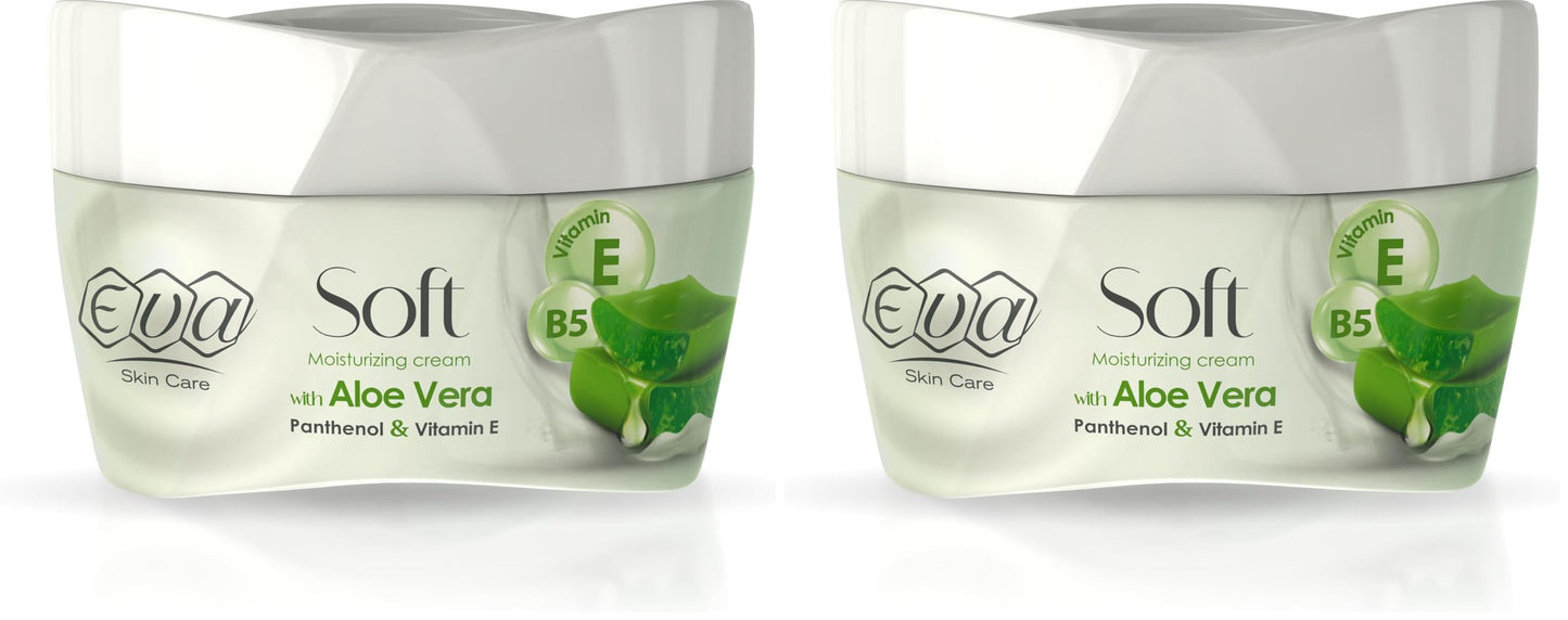 Eva Soft Moisturizing Cream with Aloe Vera, Panthenol & Vitamin E 50 Gm (Pack of 2)