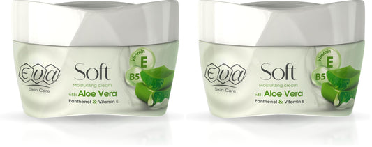 Eva Soft Moisturizing Cream with Aloe Vera, Panthenol & Vitamin E 50 Gm (Pack of 2)