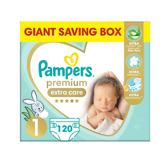 Pampers Premium Care Taped Case, Size 1, 120 Diapers