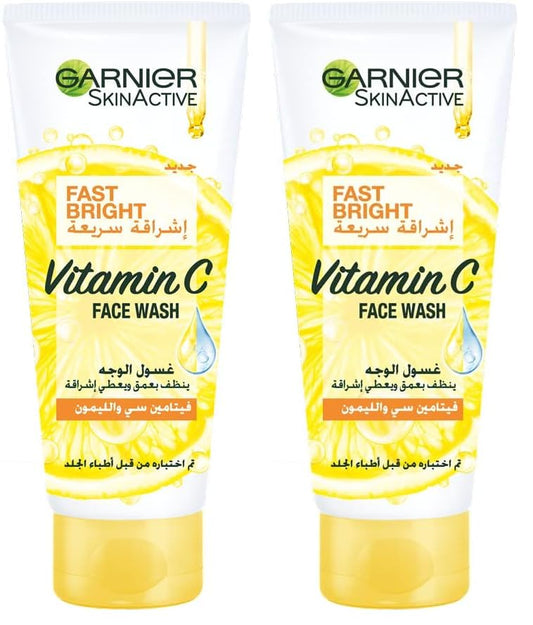 Garnier Skin Active Fast Bright Face Wash With Vitamin C And Lemon - 100ml (Pack of 2)