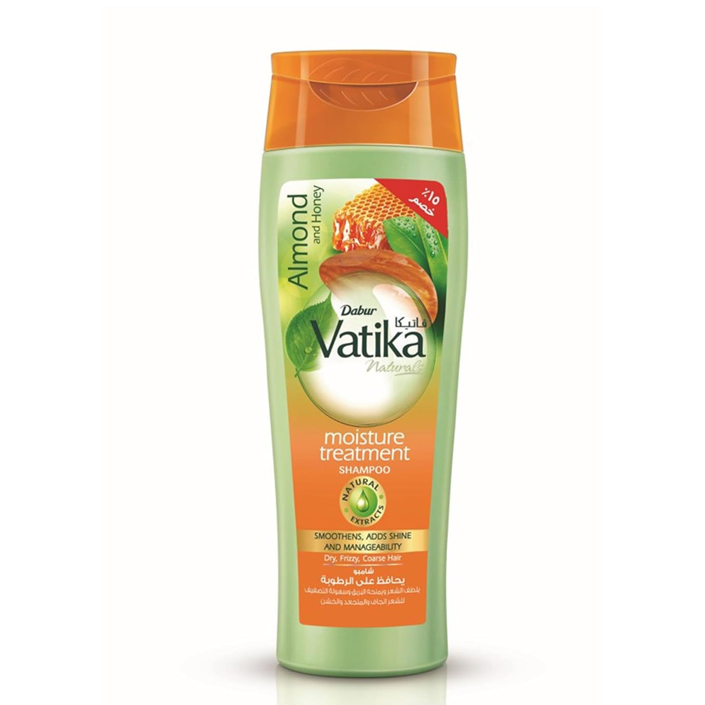 Vatika Naturals Moisture Treatment Shampoo (360mL) +15% OFF | Natural Extract of Almond and Honey | Promotes Shine, Smoothness and Manageability | For Dry, Frizzy and Coarse Hair