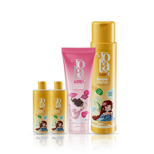 Alba Pharma Alba Tola Baby Shampoo 250Ml + Tola Kids Leave In 120Ml + 2 Tola Baby Shampoo 80Ml