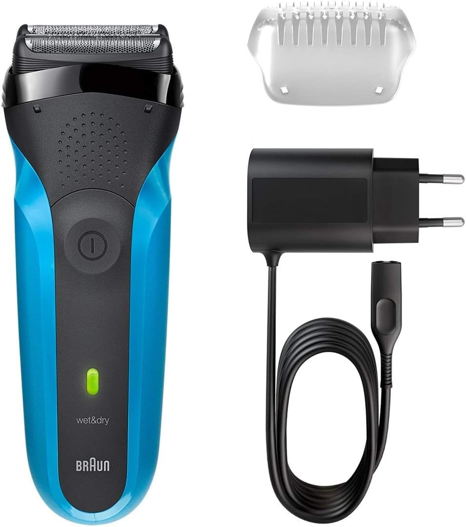 Braun Series 3 310S Rechargeable Wet&Dry Electric Shaver For Men, Blue