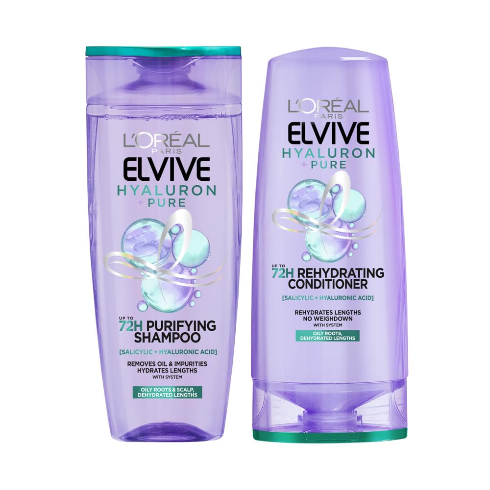 L’Oréal Paris L'Oreal Elvive Hyaluron Pure Shampoo 400ml + Elvive Hyaluron Pure Conditioner 360ml
