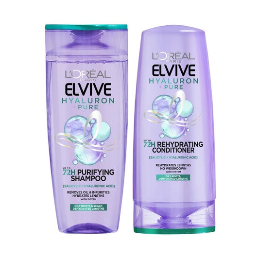 L’Oréal Paris L'Oreal Elvive Hyaluron Pure Shampoo 400ml + Elvive Hyaluron Pure Conditioner 360ml