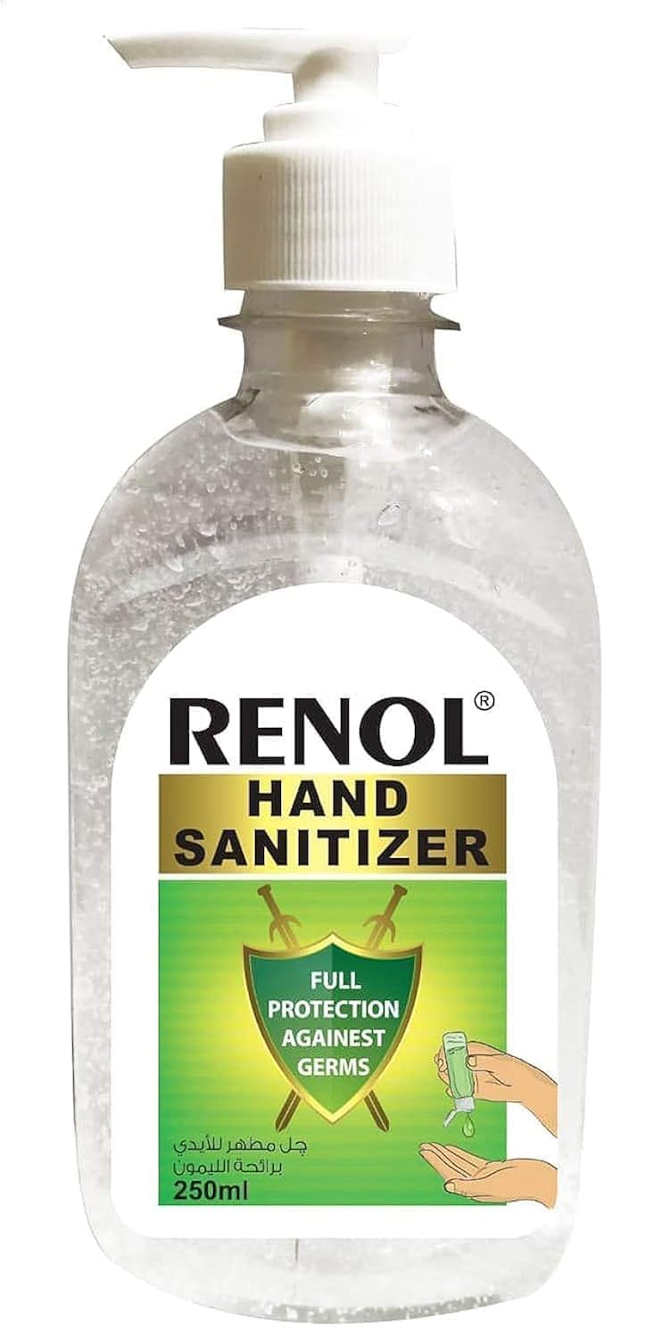 Renol hand sanitizer gel with lemon fragrance - 250 ml