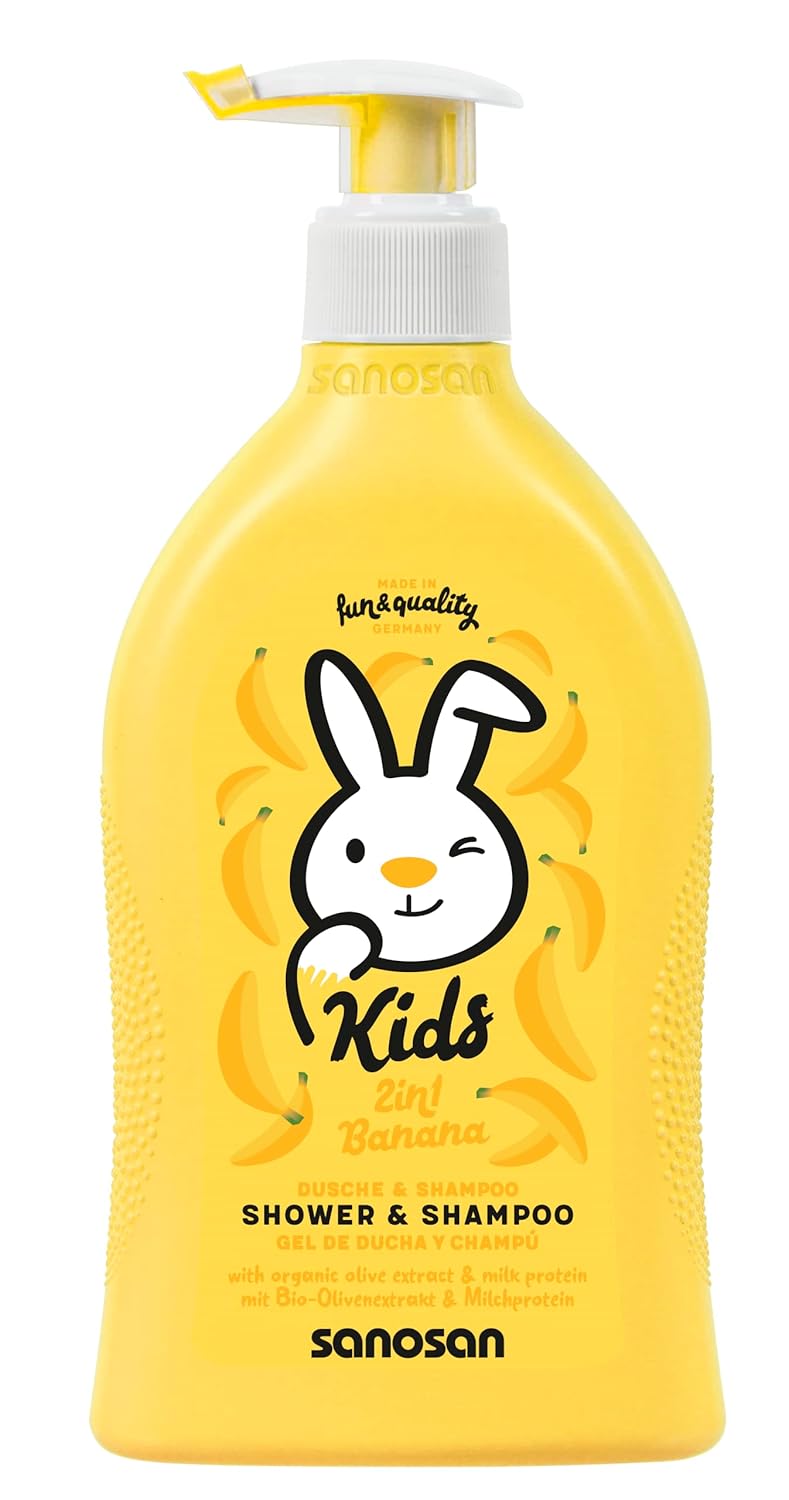 Sanosan kids shampoo and shower gel with banana scent, 400 ml