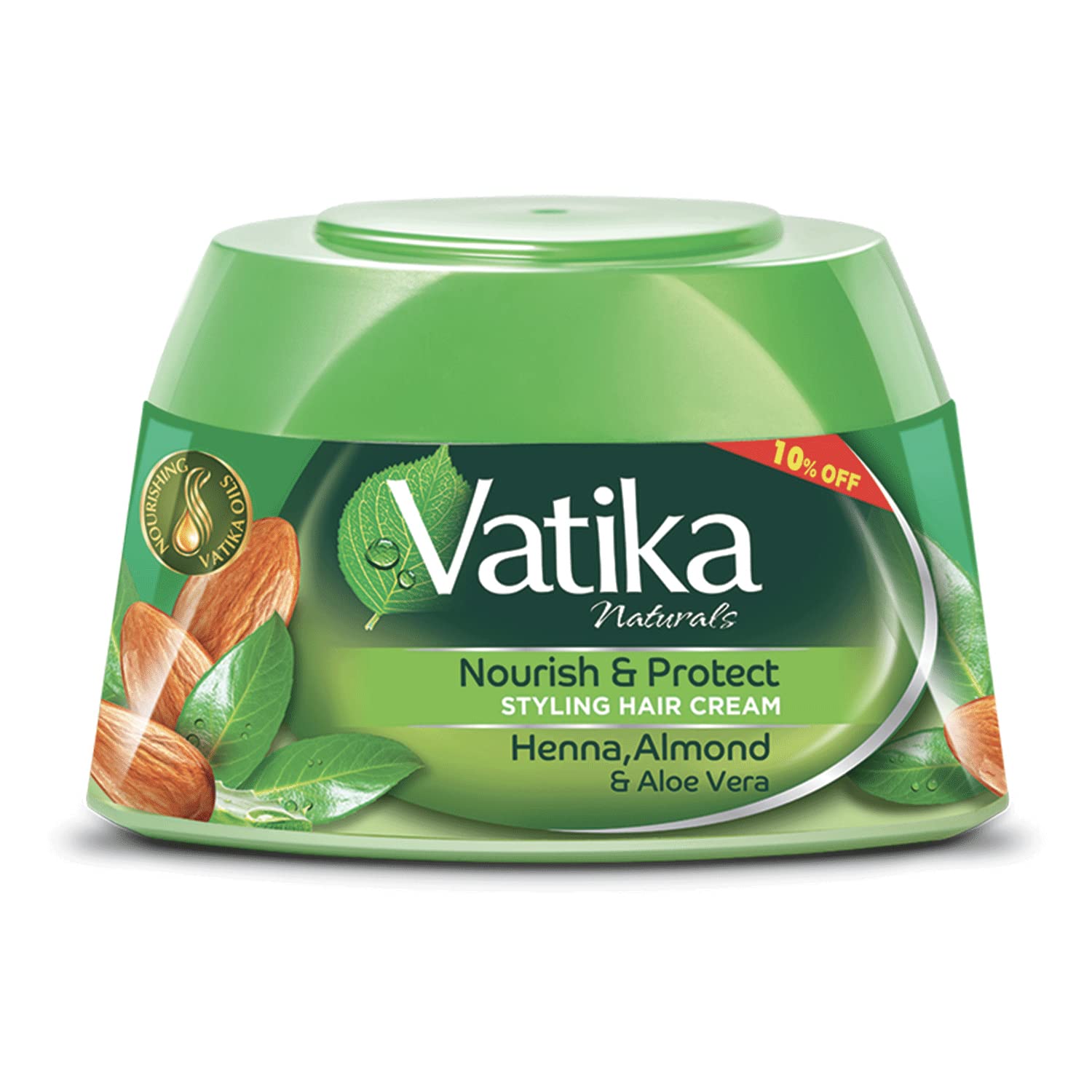 Vatika Naturals Nourish & Protect Styling Hair Cream 65 ml | Henna, Almond & Aloe Vera with Nourishing Vatika Oils