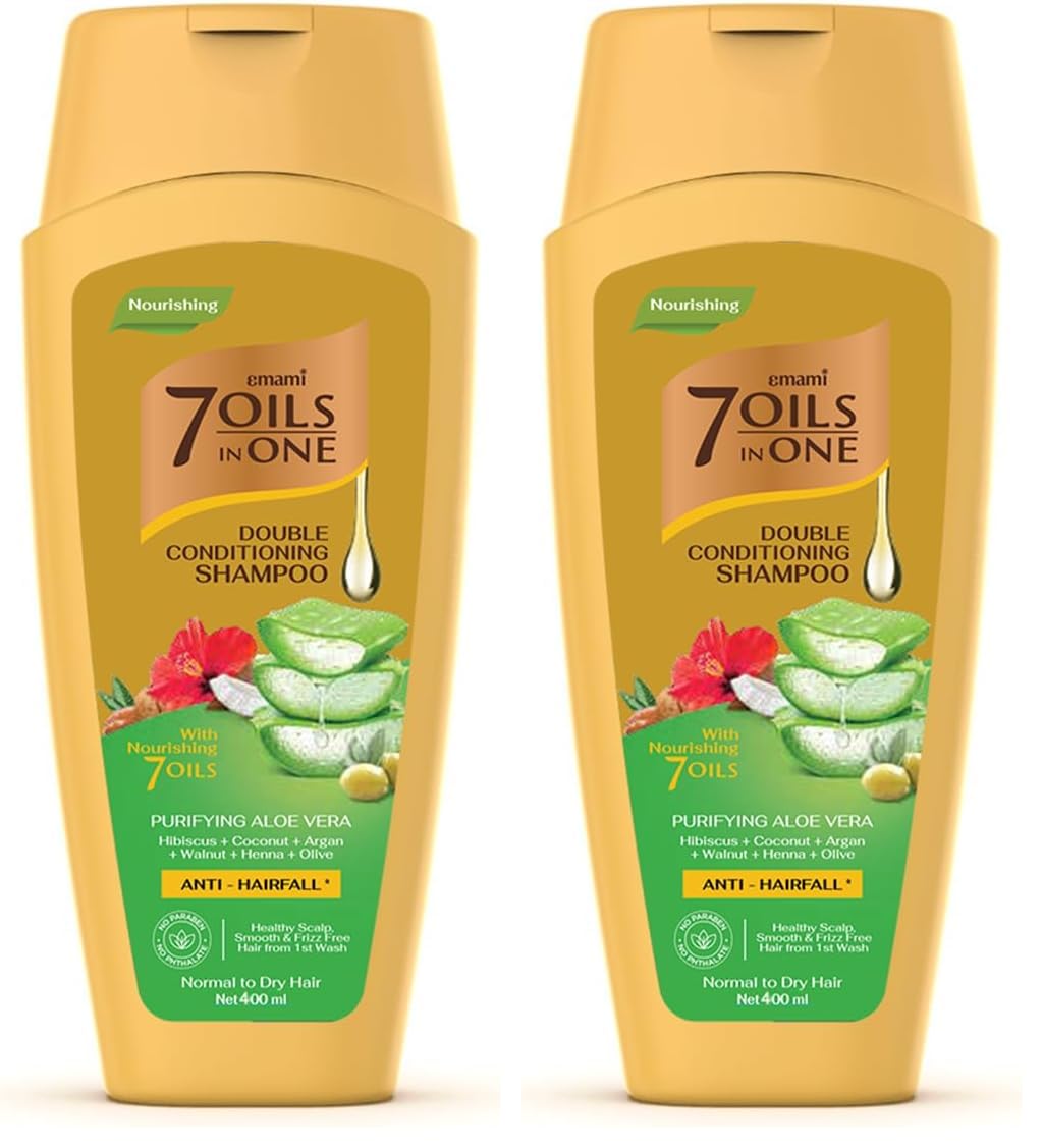 Emami 7 Oils in One Double Conditioning Shampoo Purifying Aloe Vera 400 ML (Pack of 2)