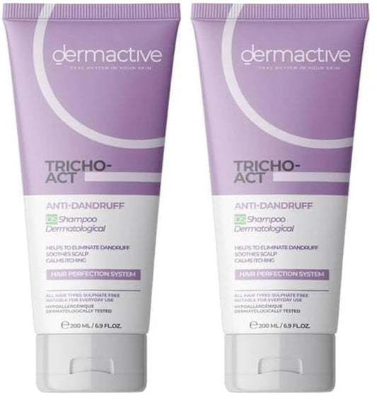 Dermactive TRICHO-ACT Anti Dandruff Shampoo 200ML / 6.9 FL.OZ (Pack of 2)