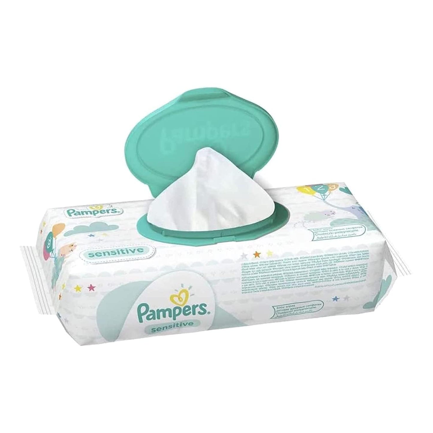 Pampers Sensitive Protect Baby Wipes, Made with 100% Purified Water, 56 Wipe Count, 4 Pack,Packaging May Vary