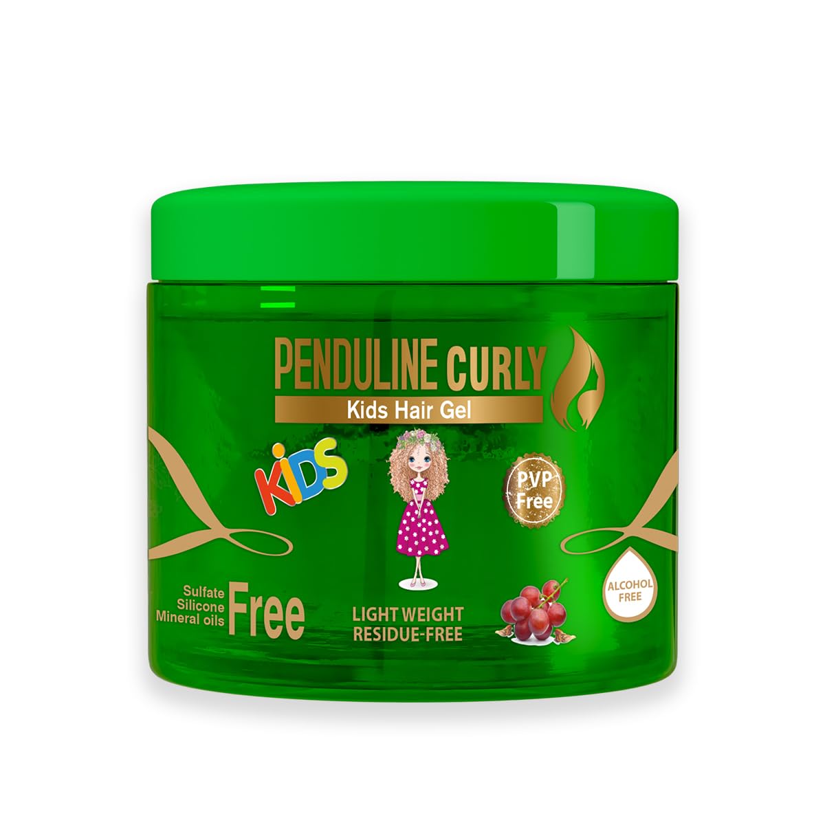 Penduline Curly Kids Hair Gel, 250ml with Aloe vera , Alcohol-Free