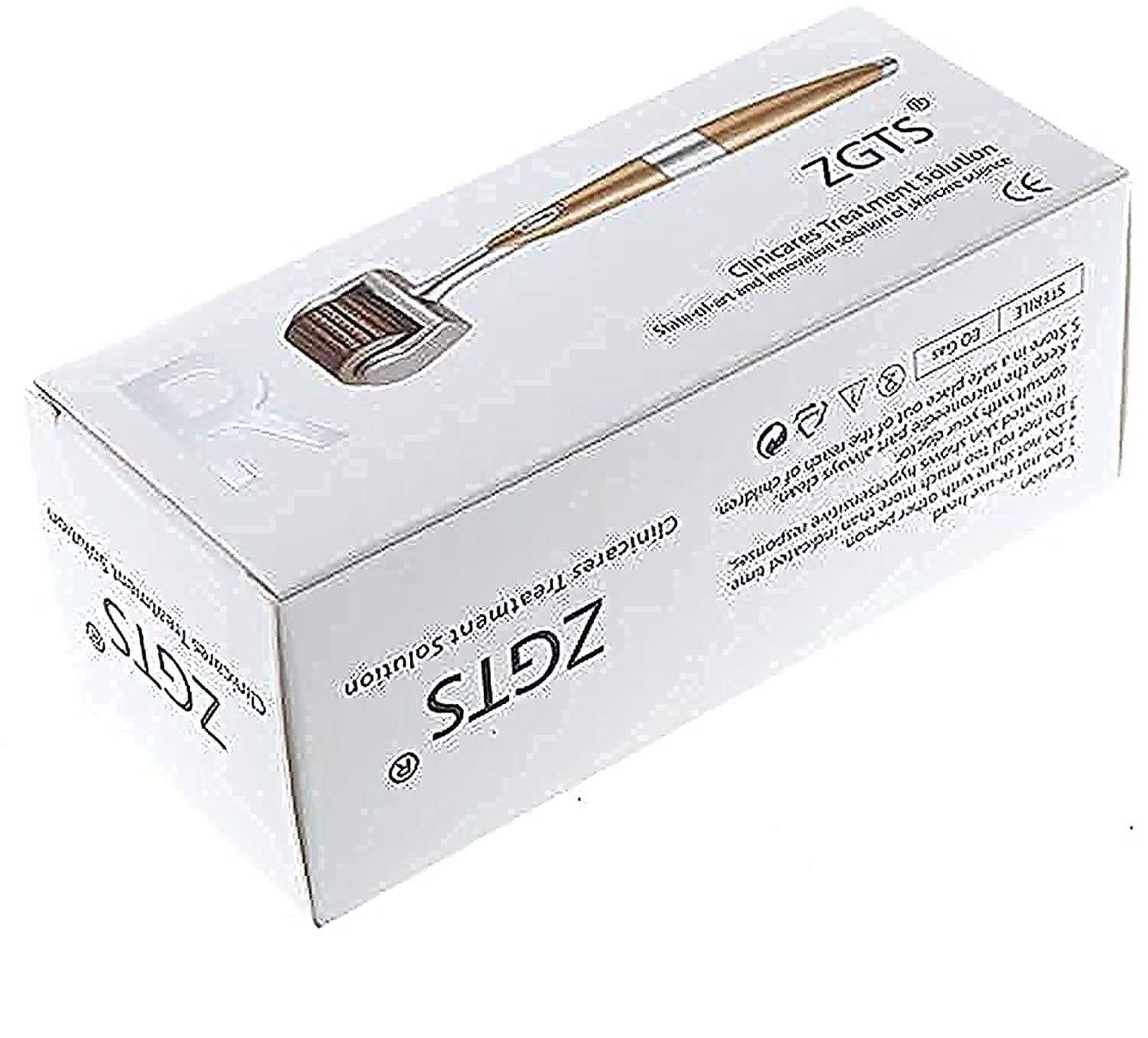 ZGTS Derma Roller Luxury Titanium Micro Needle, 0.75 ml, gold