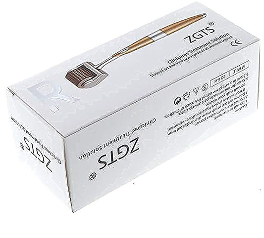 ZGTS Derma Roller Luxury Titanium Micro Needle, 0.75 ml, gold